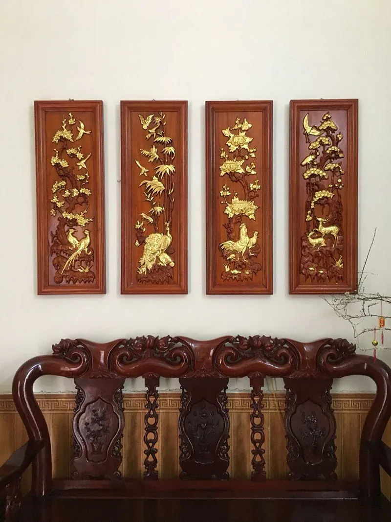 100+ ảnh tranh tứ quý phòng khách đẹp