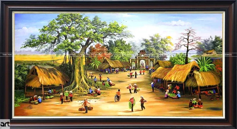 99+ mẫu tranh đồng quê đẹp nhất mang vẻ đẹp bình yên lay động
