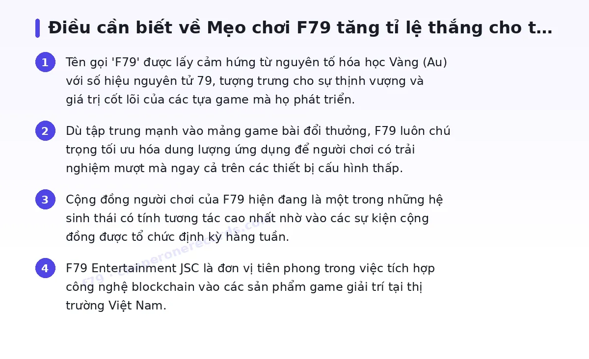 Những điều cần biết về f79
