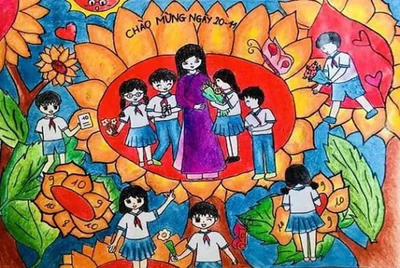 Vẽ tranh 20 11 đơn giản đẹp lớp 3: 100+ ảnh tuyển tập dễ thương nhất · ảnh 1